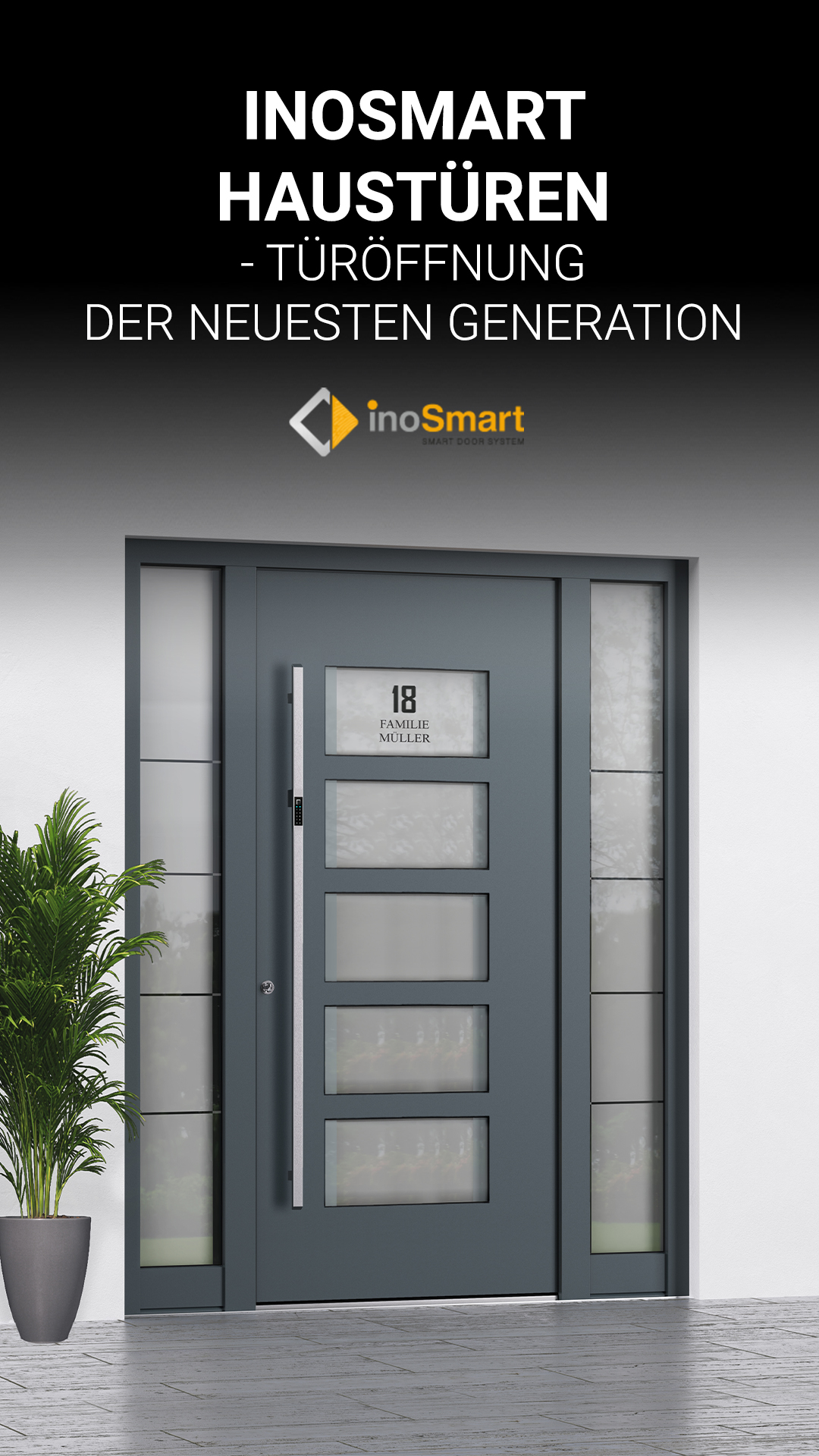 Inosmart Haustür mit modernem Griffdesign